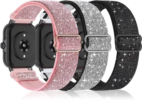 Vista 16 de Bolesi Correas elásticas de nailon compatibles con Amazfit Active 2 (cuadradas)/Active 3 Premium/Active, paquete de 3 correas deportivas de repuesto