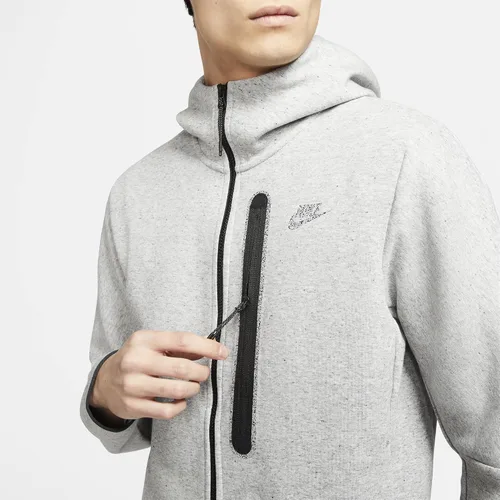 Vista 3 de Nike Sportswear Tech - Sudadera con capucha de forro polar con cremallera completa, Negro Gris