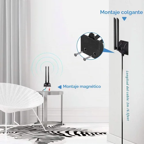 Vista 5 de Bingfu Antena 4G LTE 6dBi Base Magnética MIMO TS9 Antena compatible con Verizon AT&T T-Mobile Sprint 4G LTE Mobile Hotspot MiFi Router Celular Módem