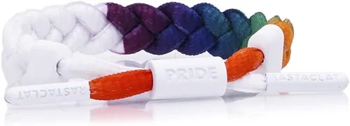 Vista 17 de Rastaclat Braided Bracelets for Men and Women - Originals Collection Adjustable Stackable and Braided by Hand Advocate Rosa/Blanco/Azul marino
