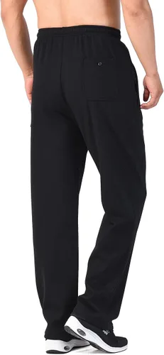 Vista 3 de Men's Front Zip Open-Bottom Sports Pants Sweatpants Trousers