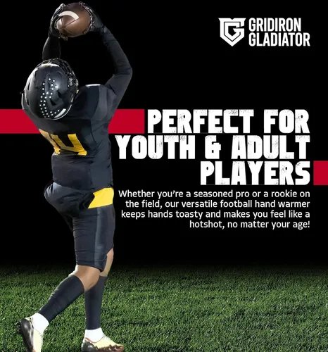Vista 7 de Gridiron Gladiator Football Handwarmer Pouch for Adults - Tactical Hand Muff Warmer - Warming Pouch for Cold Weather