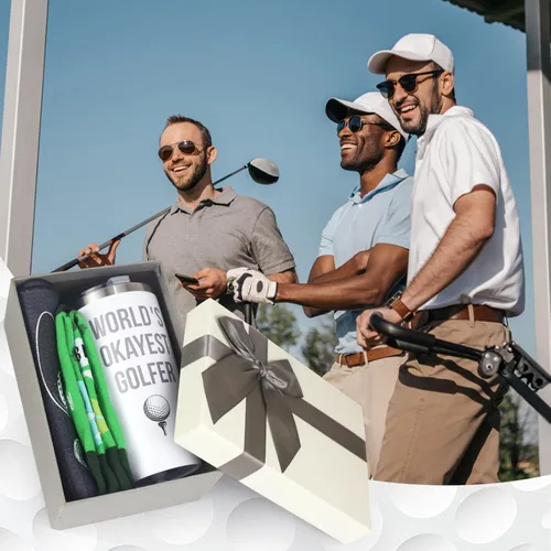 Vista 6 de Regalos de golf para hombres, vaso de golf de 20 onzas, accesorios de regalo para amantes del golfista, divertida toalla de golf para él, para papá
