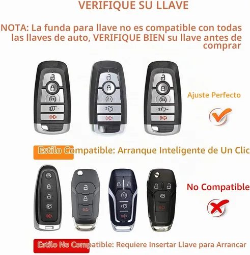 Vista 2 de OFFCURVE Funda para llavero de coche compatible con Ford E-Keychain, Dorado Rosa, Moderno