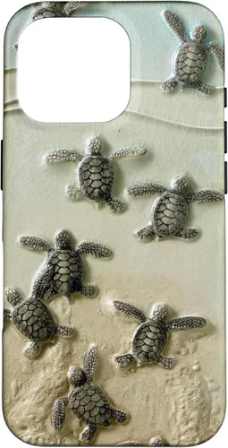 Vista 20 de Funda para iPhone 17, diseño de tortugas marinas color verde bebé