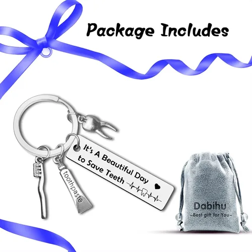 Vista 7 de Regalos para dentistas, llavero de dentista, regalos para hombres y mujeres, regalos divertidos para higienistas dentales, regalo de dentista