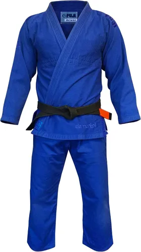 Vista 8 de FUJI Elemental Brazilian Jiu Jitsu Gi, uniforme BJJ con tejido Pearl WeaveJacket, hecho de mezcla de algodón Fuji Negro