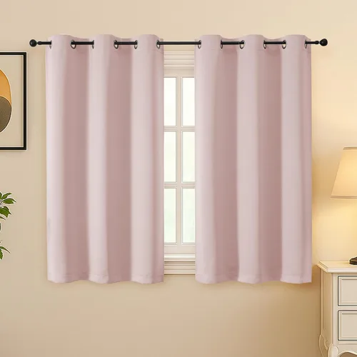 Vista 242 de Simplebrand Juego de 2 paneles de cenefa aguamarina para ventana de cocina de 14 pulgadas de largo, cortinas de oscurecimiento de habitación