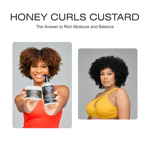 Vista 4 de Thank God It's Natural Honey Curls Custard - 12 oz - Para cabello natural, seco, rizado y dañado