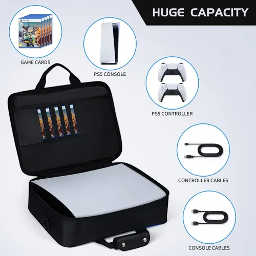 Vista 2 de Alltripal Carrying Case Compatible with PlayStation 5 Console, Case Travel Bag & Protective Shoulder Storage Bag for PS5 DiscDigital Edition