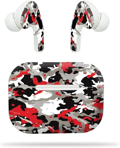 Vista 7 de MightySkins - Compatible con Apple Airpods Pro - Negro Camo Funda protectora de vinilo duradera y única Fácil de aplicar, quitar y cambiar