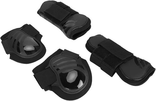 Vista 6 de Zerodis Protector de pierna de caballo, 2 pares de fundas de poliuretano para montar en la parte delantera y trasera de la pierna, botas protectoras