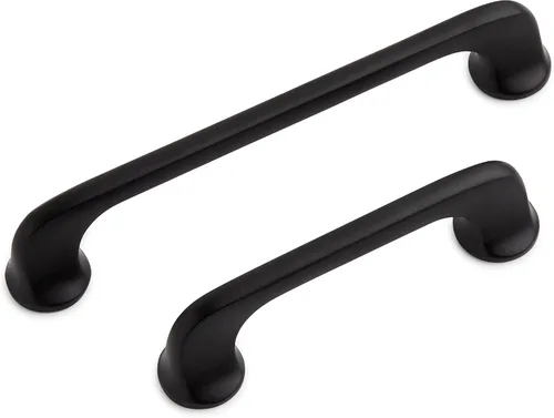 Vista 2 de Signature Hardware 465145 Amarilla - Tirador de gabinete de centro a centro de 3-3/4 pulgadas, color negro