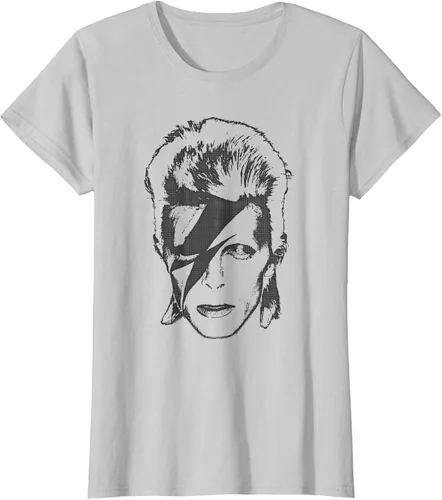 Vista 22 de David Bowie - Camiseta Lightning, Gris Asfalto