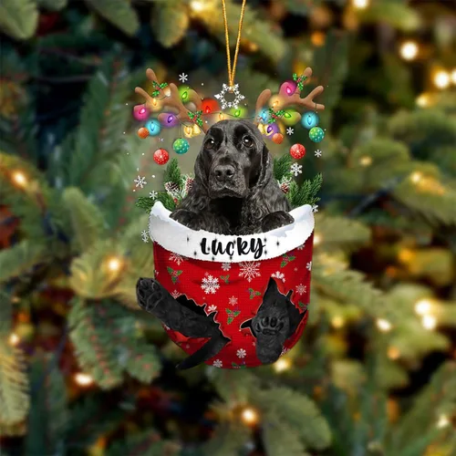 Vista 123 de Adorno de Navidad personalizado para perro Airedale Terrier en bolsillo de nieve, adorno para árbol de Navidad, idea de regalo para amantes