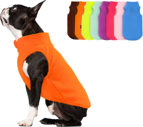 Vista 12 de JACKO & CO - Chaleco de forro polar para perro con anillo de correa - Suéter suave, cálido y ligero para perros pequeños y medianos, cachorros