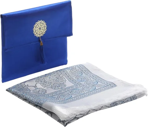 Vista 7 de Alfombra de oración musulmana y cuentas con bolsa portátil, regalos musulmanes para mujeres y hombres, Janamaz, Sajadah, juego de regalos del islam