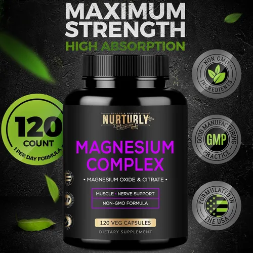 Vista 6 de Suplemento complejo de citrato y óxido de magnesio de 500 mg – Alta absorción máxima fuerza – Ayuda a apoyar la densidad ósea y fuerza, músculos