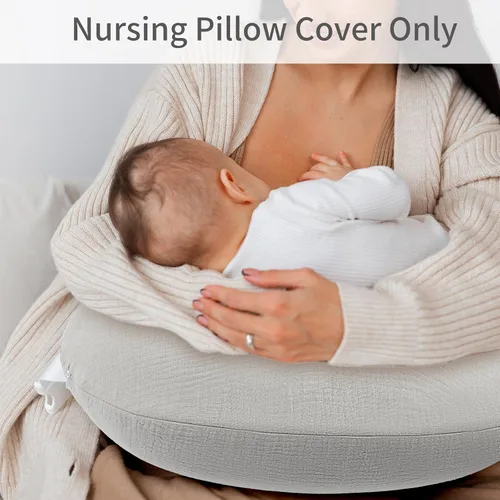 Vista 7 de SWESEN Funda de almohada de lactancia, funda extraíble suave para almohadas de lactancia, funda de almohada para bebés niños y niñas, cómoda