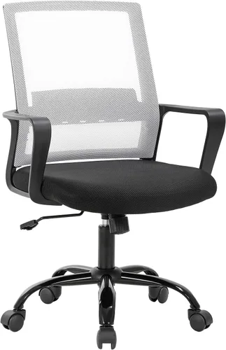 Vista 12 de BestOffice Silla giratoria para computadora, soporte lumbar ejecutivo, silla de malla, taburete ajustable para mujeres y hombres (negro)