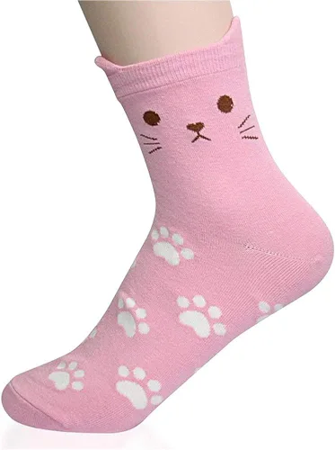 Vista 4 de DOBIKULU Calcetines de animales lindos para mujer, calcetines de perro y gato, novedosos calcetines divertidos, regalos de animales para mujeres