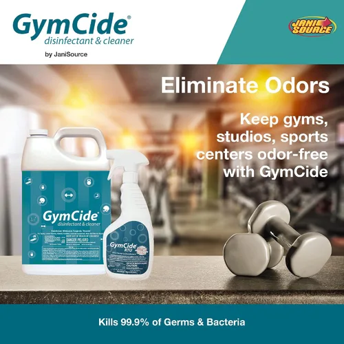Vista 4 de GymCide desinfectante y limpiador para deportes, gimnasios y equipos de fitness, registrado por la EPA, cuarto de galón (1)