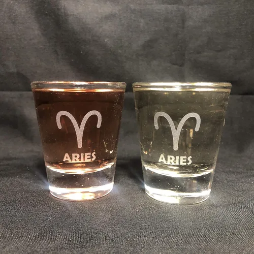 Vista 12 de Juego de 2 vasos de chupito de signos del zodiaco Aries Leo Cáncer Piscis Escorpio Tauro Sagitario Géminis Virgo Libra Capricornio Acuario (AQUARIUS)