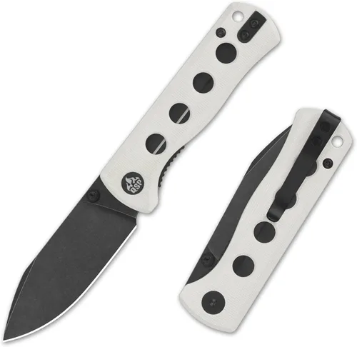 Vista 24 de QSP Canary Folder - Cuchillo plegable de bolsillo, hoja de 7.21 cm Sandvik 14C28N con acabado negro lavado a la piedra, mango G10 negro, bloqueo