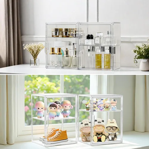 Vista 7 de Attelite - Cajas de almacenamiento para botas de acrílico, tamaño XL, 2 unidades Clear Shoe Organizer,Acrylic Display Case 2 Tiers,Easy