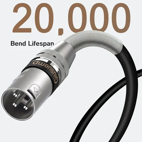 Vista 5 de Cable de micrófono XLR a XLR de 10 pies, cable XLR macho a hembra, cable de altavoz de micrófono blindado equilibrado de 3 pines, resorte de metal