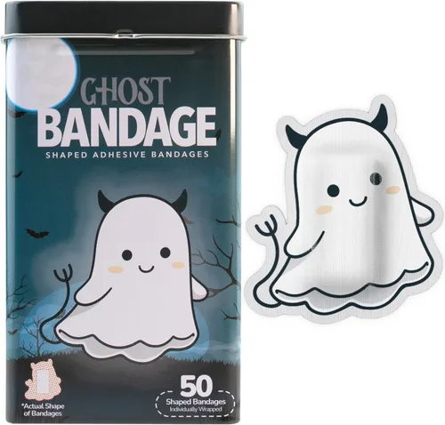 Vista 48 de BioSwiss Vendajes, juego de vendajes autoadhesivos en forma de alienígena de Halloween, sin látex, cuidado de heridas estériles, 24