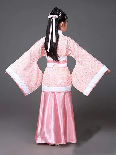 Vista 4 de Vestido de Hanfu tradicional chino antiguo para niña, vestido de fiesta de Navidad