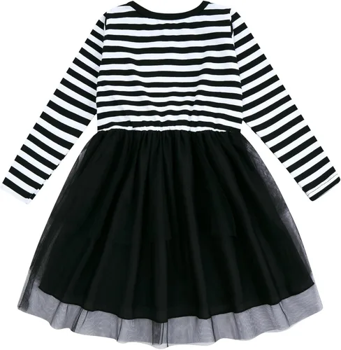 Vista 2 de Vieille Vestido de tul de Halloween para niñas pequeñas, de manga larga, calabaza, princesa, fiesta, faldas a rayas, ropa de 2 a 6 años
