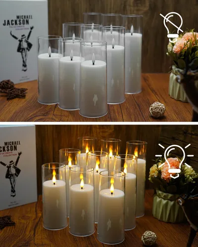 Vista 3 de kakoya Velas Parpadeantes sin Llama que Funcionan con Baterías con Control Remoto y Temporizador de 2/4/6/8 H Velas LED de Pilar Acrílicas Paquete