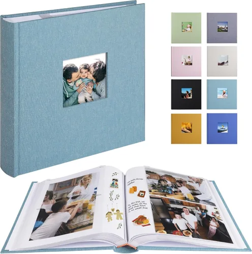 Vista 10 de 1DOT2 Álbum de fotos con espacio de escritura, 50 páginas, fotos de 4 x 6 pulgadas, capacidad para 200 o 5 x 7 pulgadas, tapa de lino, álbumes