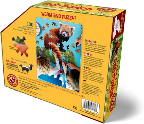 Vista 3 de Madd Capp Puzzles Jr. - I AM Lil' Red Panda - 100 piezas - Rompecabezas en forma de animal
