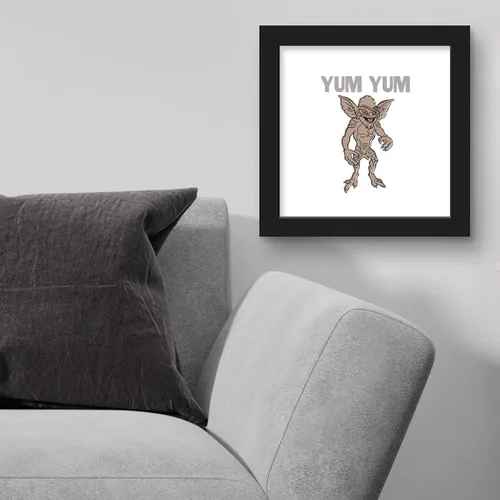 Vista 3 de Trends International Gallery Pops Gremlins - Arte de pared Yum Yum, versión enmarcada negra, 12 x 12 pulgadas