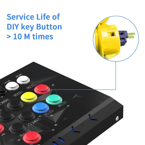 Vista 6 de DOYO Arcade Stick Joystick for home, Arcade fighting Joystick-Durable iron Arcade Fightstick Compatible with PC PS3 SwitchNEOGEO