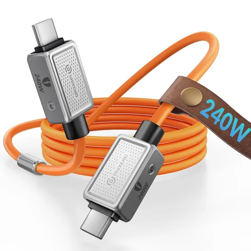 Vista 26 de PHIXERO Cable USB C a USB C de 240 W, aleación de zinc, 20 Gbps, 1.6 pies, negro
