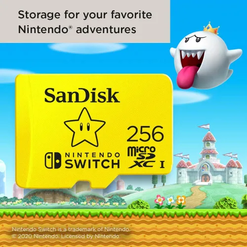 Vista 6 de SanDisk Tarjeta microSDXC de 256 GB, con licencia para Nintendo-Switch - SDSQXAO-256G-GNCZN
