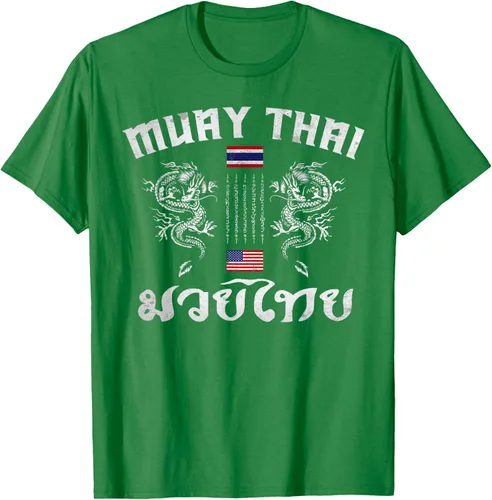 Vista 5 de Camiseta de equipo de entrenamiento de boxeo Muay Thai con bandera estadounidense de Tailandia, Negro, S