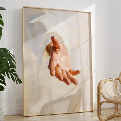 Vista 34 de Arte de pared de acuarela de Jesús, pintura en lienzo cristiano, imágenes de las Escrituras, decoración de pared, póster con versículos bíblicos