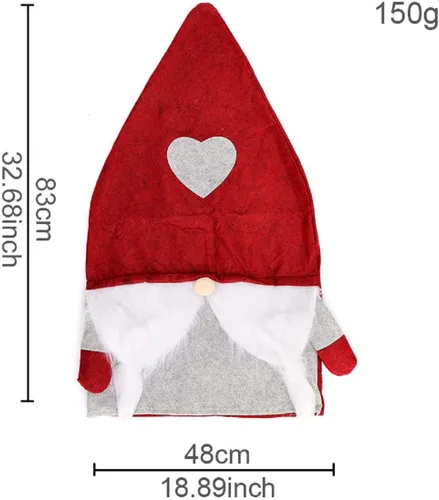 Vista 5 de 2 fundas navideñas para silla de Navidad, cubierta trasera de felpa sin rostro con brazos, fundas para sillas de comedor, fundas para silla
