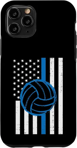 Vista 29 de US Flag Blue Line Volleyball Vintage Patriotic Police Cop Case for iPhone 17