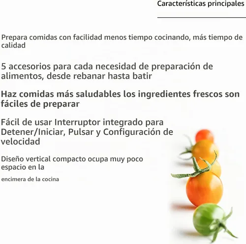 Vista 2 de Panasonic Procesador de alimentos, picadoras eléctricas de verduras para preparación rápida de alimentos, 5 accesorios para triturar, batir, picar