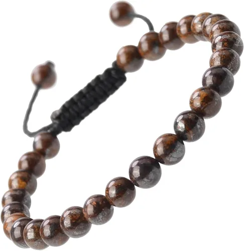 Vista 51 de MASSIVE BEADS - Pulseras ajustables unisex de cuentas de cristal de piedras preciosas con poder curativo natural, de macramé Piedras de 7 chakras