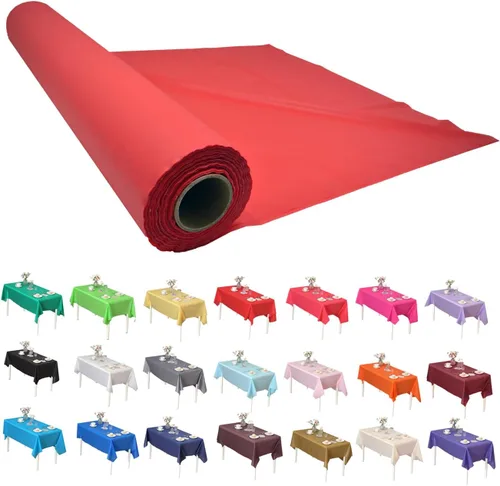 Vista 36 de Rollo de plástico para cubierta de mesa color verde manzana, 40 pulgadas x 100 pies, rollo de plástico resistente para cubierta de mesa de banquetes