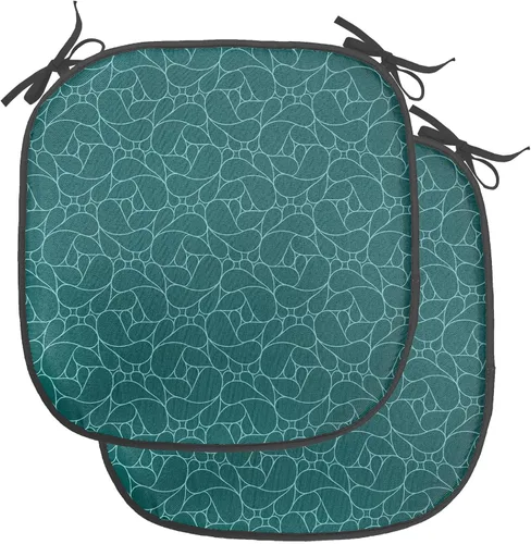 Vista 101 de Ambesonne Flamingo - Cojín de asiento para silla, diseño de fantasía exótica con elementos de vida silvestre hawaiana en colores pastel, acolchado
