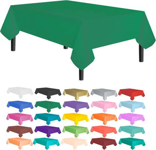 Vista 47 de allgala Juego de 12 manteles de plástico premium para mesa, desechables - 54 x 108 pulgadas - Impermeable, resistente a manchas, fácil de limpiar