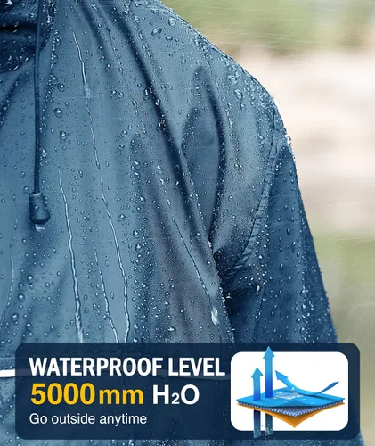 Vista 44 de SWISSWELL Chaqueta impermeable para hombre, rompevientos, ligera con capucha para uso diario casual